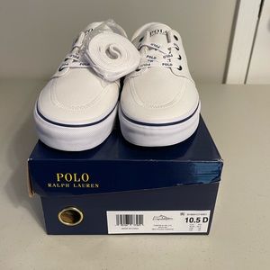 Ralph Lauren 10 1/2 white canvas sneakers. Brand new… Have never been worn.